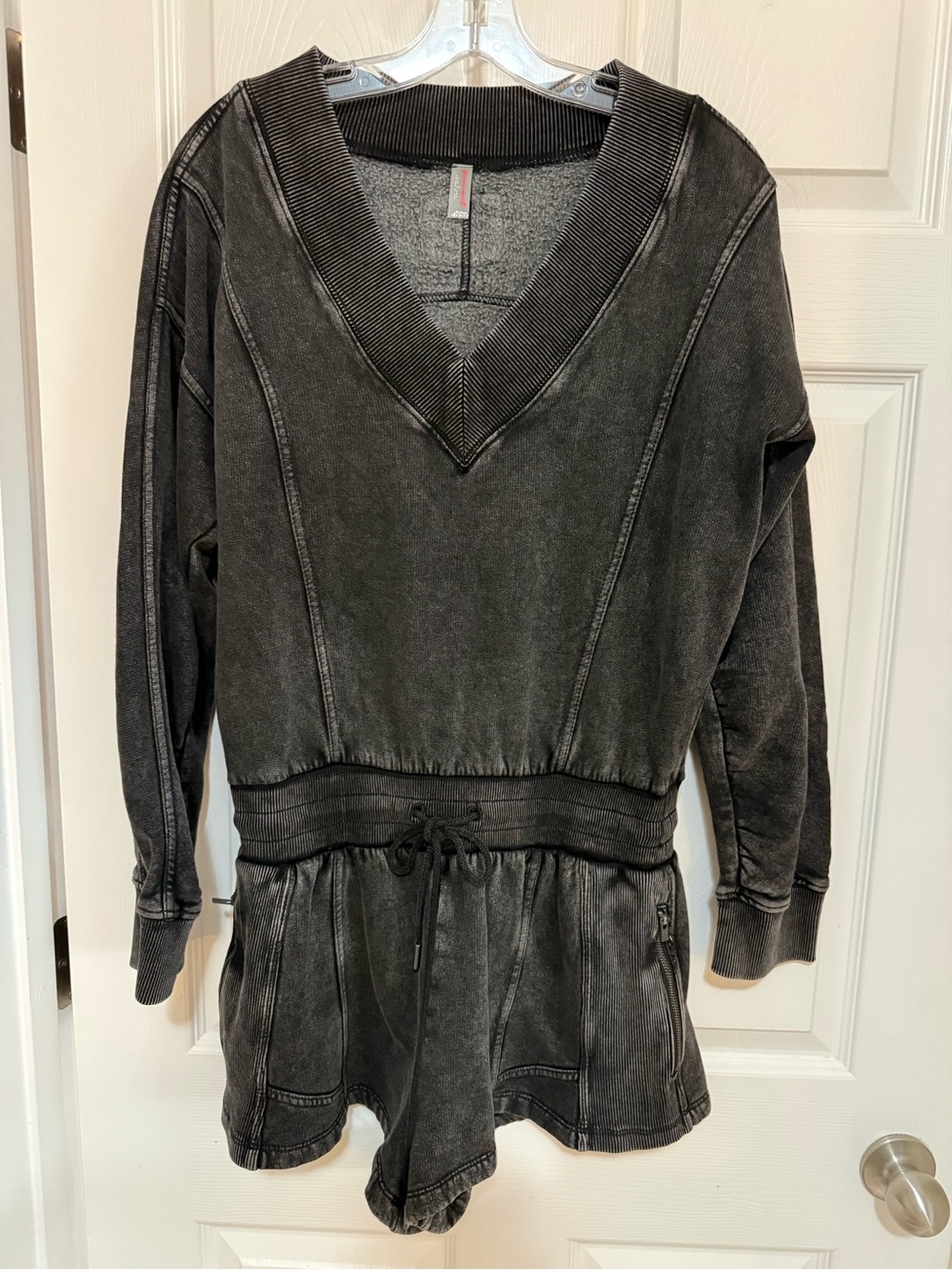 Free People FP Movement V-Neck Romper with Drawstring Waist